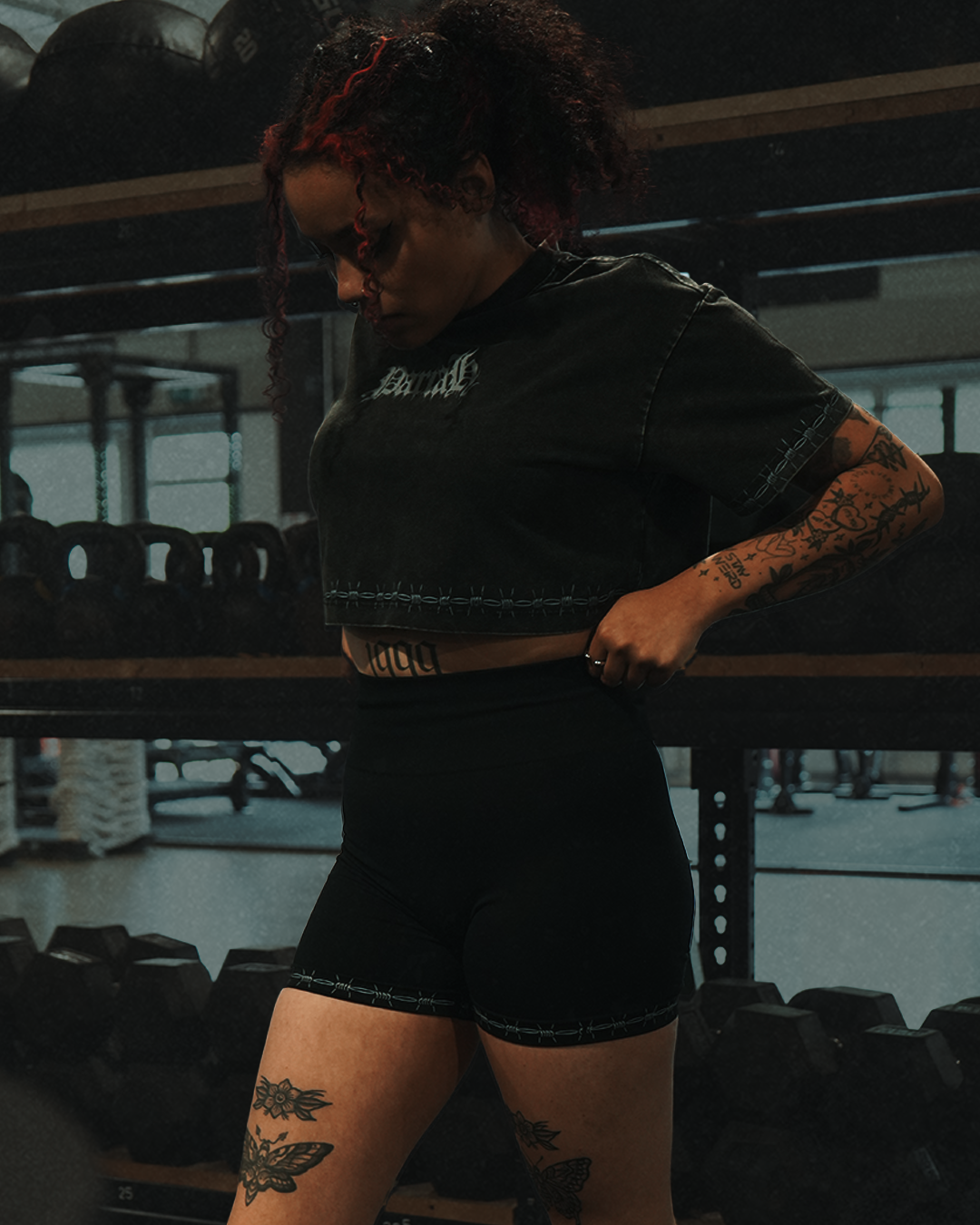 BARBED HEM TIGHTS